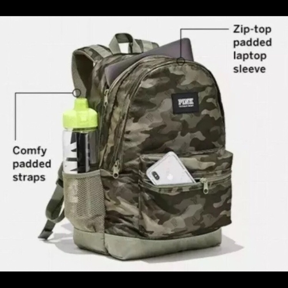 Pink by Victoria Secret Campus Backpack Camo NWT - Picture 3 of 7